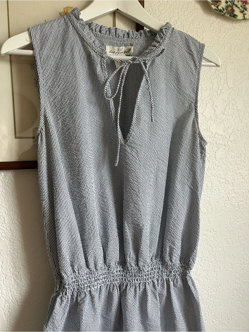 H&M Sleeveless Striped Midi Dress - Blue & White